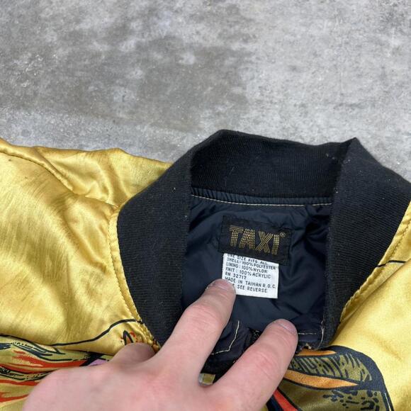 vintage pablo picasso cubist casual corner satin bomber jacket size large - Picture 3 of 4